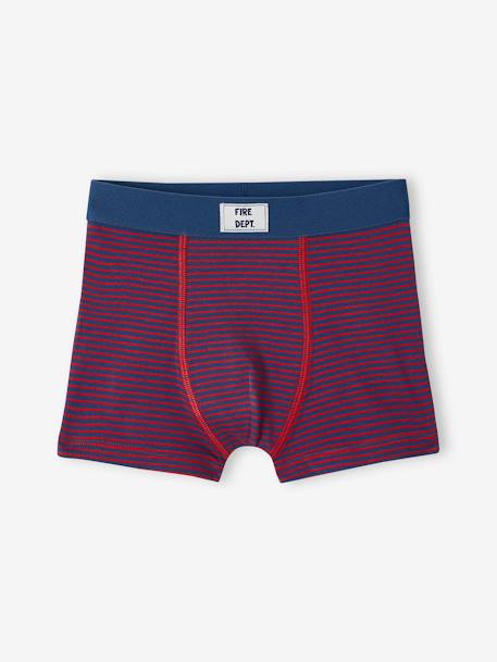 Lot de 5 boxers stretch pompiers garçon en coton bio bleu océan 5 - vertbaudet enfant 