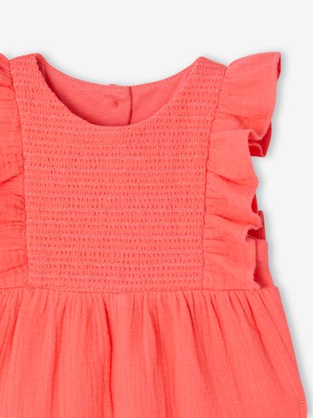 Combinaison bébé en gaze de coton corail+écru 3 - vertbaudet enfant 