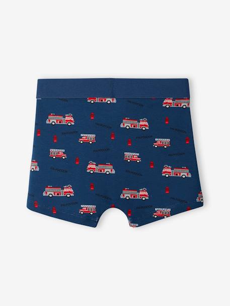 Lot de 5 boxers stretch pompiers garçon en coton bio bleu océan 7 - vertbaudet enfant 