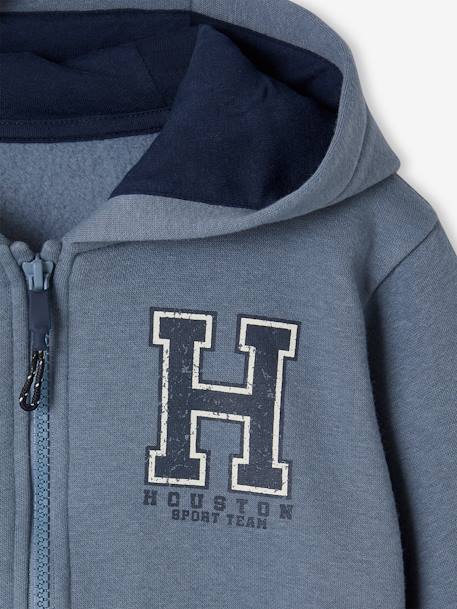 Sweat zippé à capuche sport garçon. bleu grisé+gris chiné+marine+rouge 3 - vertbaudet enfant 