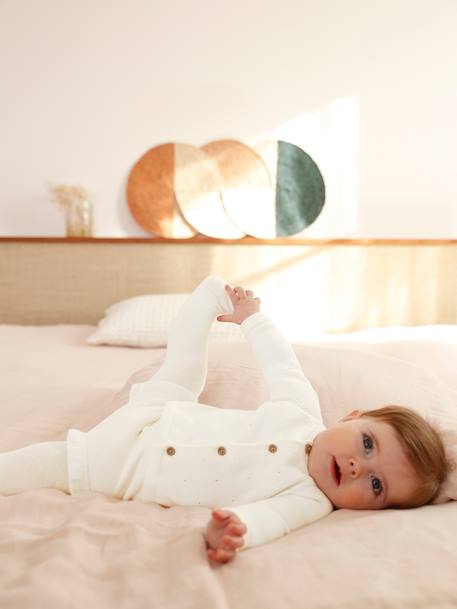 Ensemble 3 pièces en tricot : cardigan, bloomer et collants naissance écru 1 - vertbaudet enfant 