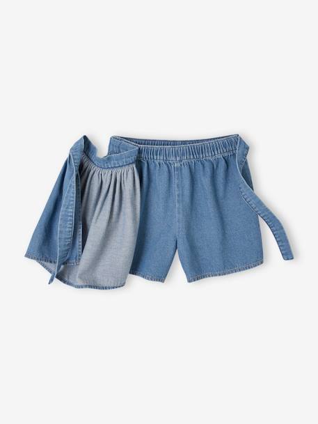 Jupe-short en denim léger fille stone 5 - vertbaudet enfant 