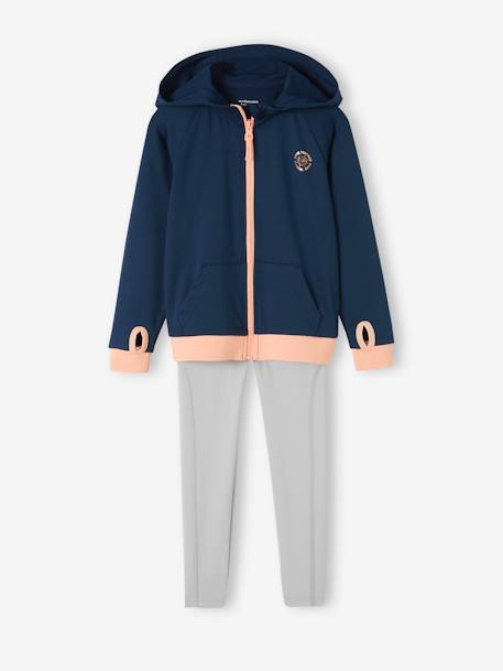 Ensemble de sport sweat zippé et legging technique fille  - vertbaudet enfant