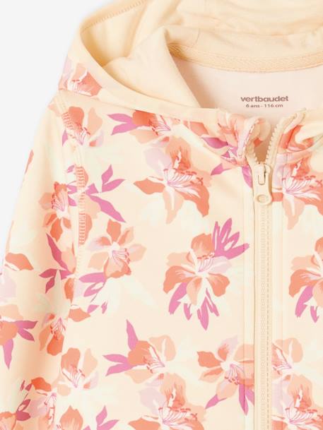 Sweat sport zippé matière technique fille motifs fleurs multicolore 6 - vertbaudet enfant 