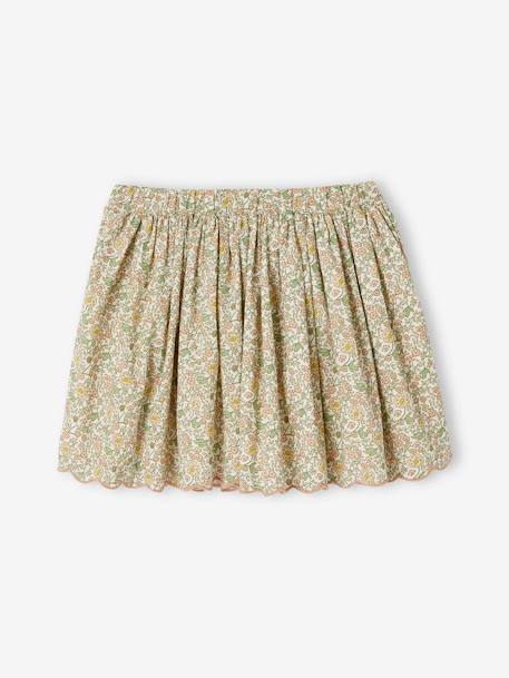 Jupe cérémonie motifs fleurs style bohème fille vanille 2 - vertbaudet enfant 