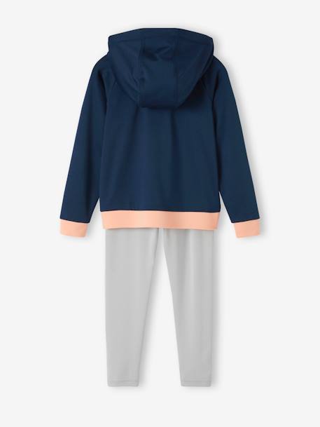 Ensemble de sport sweat zippé et legging technique fille marine+pêche 4 - vertbaudet enfant 