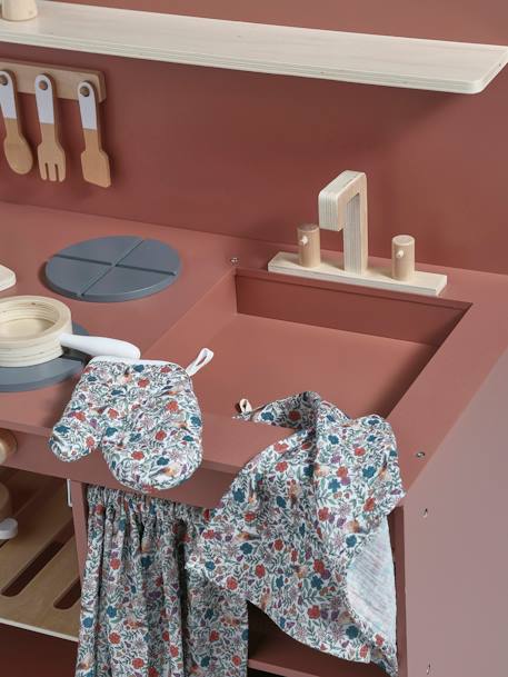 Cuisinette équipée avec rideau - en bois FSC® framboise+multicolore 11 - vertbaudet enfant 