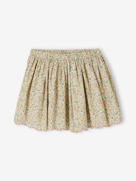 Jupe cérémonie motifs fleurs style bohème fille vanille 1 - vertbaudet enfant 