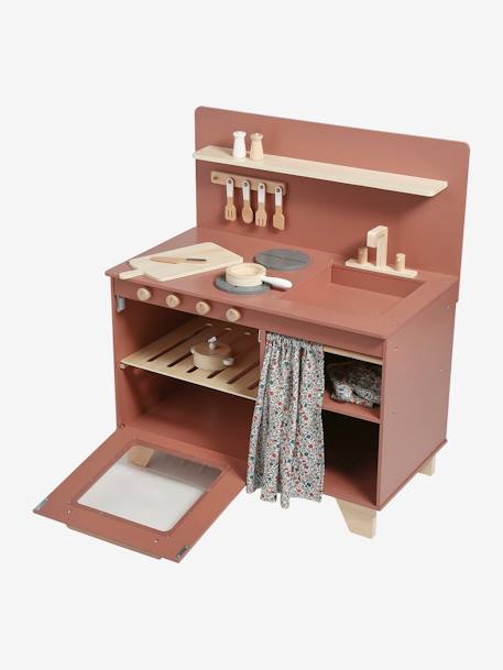 Cuisinette équipée avec rideau - en bois FSC® framboise+multicolore 5 - vertbaudet enfant 