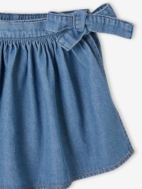 Jupe-short en denim léger fille stone 4 - vertbaudet enfant 