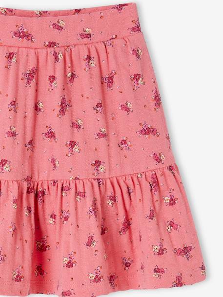 Jupe short motifs fleurs fille écru+rose bonbon 6 - vertbaudet enfant 