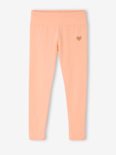 Ensemble de sport sweat motif coeur et legging technique fille écru+pêche 3 - vertbaudet enfant 