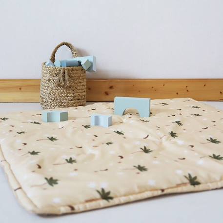 Tapis de repos bébé - JAIPURY - pur coton imprimé à la main BEIGE 4 - vertbaudet enfant 