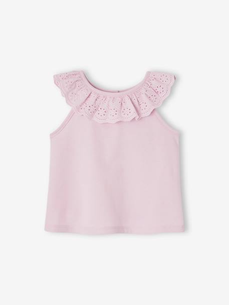 Bébé-T-shirt sans manches à volant en broderie anglaise bébé