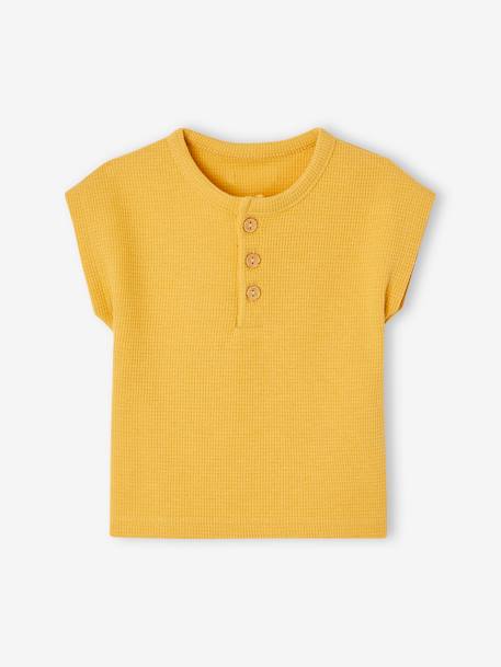 T-shirt tunisien bébé nid d’abeille jaune 1 - vertbaudet enfant 