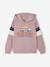 Sweat à capuche motif grahique garçon manches colorblock mauve+ocre 2 - vertbaudet enfant 