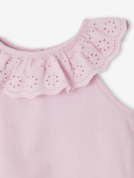 T-shirt sans manches à volant en broderie anglaise bébé lilas 2 - vertbaudet enfant 