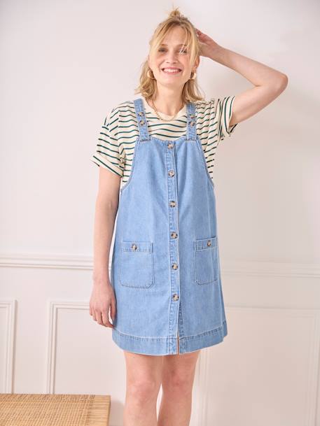 Robe chasuble en jean grossesse et allaitement stone 2 - vertbaudet enfant 