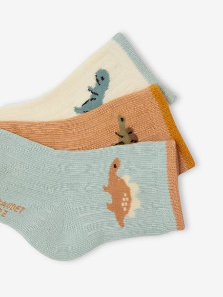 Lot de 3 paires de chaussettes dinos bébé garçon vert d'eau 2 - vertbaudet enfant 