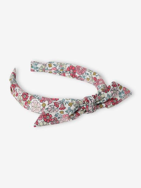 Fille-Accessoires-Serre-tête imprimé petites fleurs avec noeud