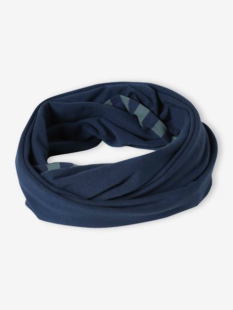 Snood réversible garçon imprimé rock/chiné cappuccino+marine 6 - vertbaudet enfant 