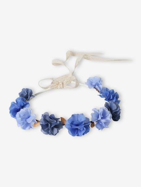 Couronne de fleurs nude et dorée fille bleu 4 - vertbaudet enfant 