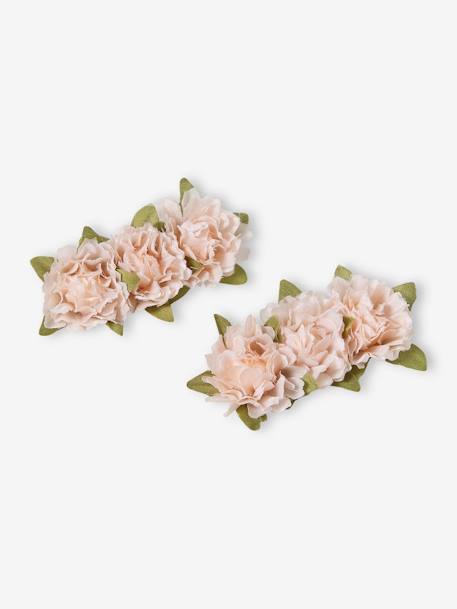 Fille-Accessoires-Elastiques, barrettes et bandeau-Lot de 2 barrettes à fleurs en tissu