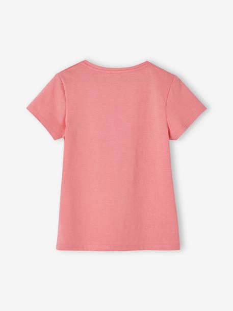 Tee-shirt à message Basics fille corail+fraise+marine+rose bonbon+rouge+vanille+vert sapin 9 - vertbaudet enfant 