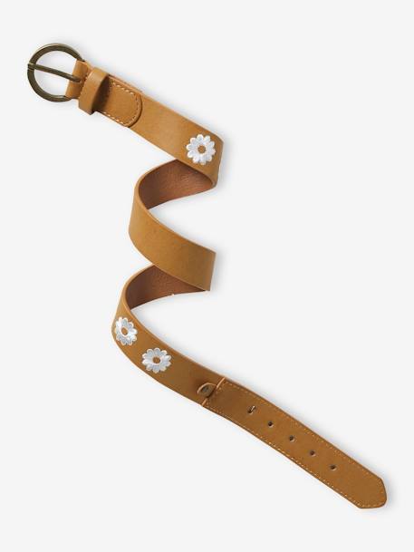 Fille-Accessoires-Ceinture-Ceinture effet cuir fleurs brodées fille