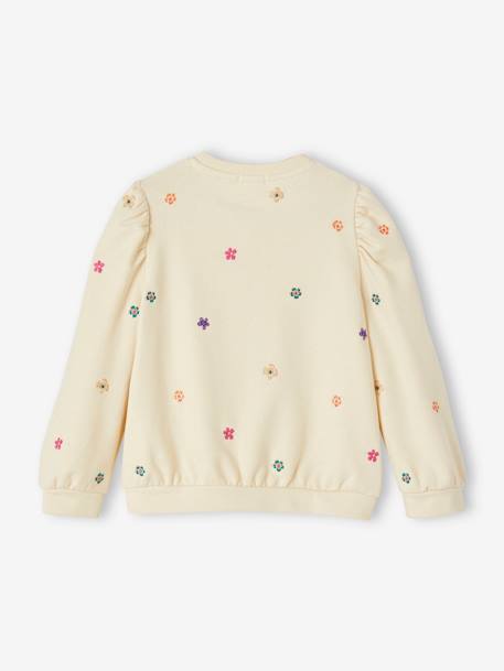 Sweat brodé fleurs fille écru 2 - vertbaudet enfant 