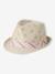 Chapeau en paille de papier et ruban rayé bébé garçon beige 1 - vertbaudet enfant 