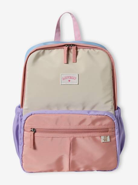 Sac à dos style rétro colorblock fille lilas 2 - vertbaudet enfant 