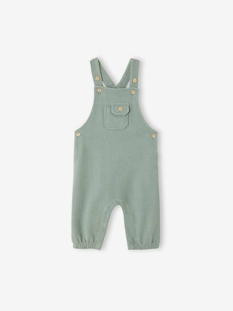 Salopette en molleton naissance vert de gris 1 - vertbaudet enfant 