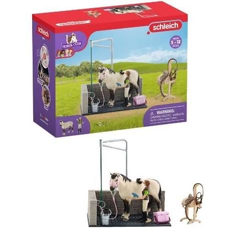 Box Lavage Chevaux avec Figurine Cheval et Cavalier - Coffret de Lavage de Chevaux de 11 Pièces avec Cheval, Cavalier et BLANC 1 - vertbaudet enfant 