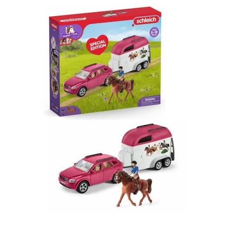 Voiture avec remorque pour chevaux, Coffret schleich avec 1 cheval schleich inclus, coffret figurines pour enfants de 5 ans, ROSE 1 - vertbaudet enfant 