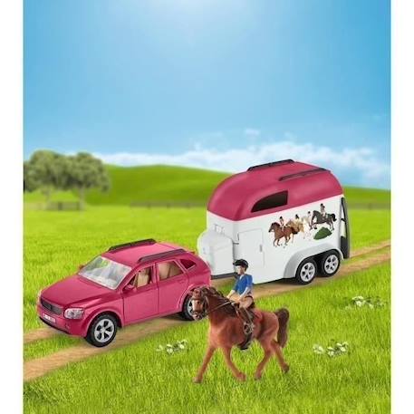 Voiture avec remorque pour chevaux, Coffret schleich avec 1 cheval schleich inclus, coffret figurines pour enfants de 5 ans, ROSE 4 - vertbaudet enfant 