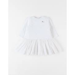 Robe bi-matière jersey et tulle pailleté doré  - vertbaudet enfant