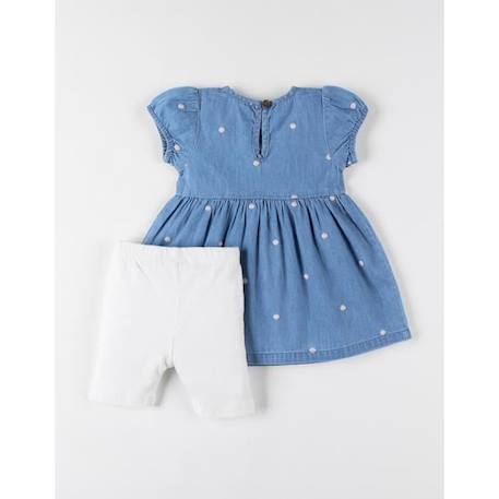 Set robe denim à pois + legging BLEU 4 - vertbaudet enfant 