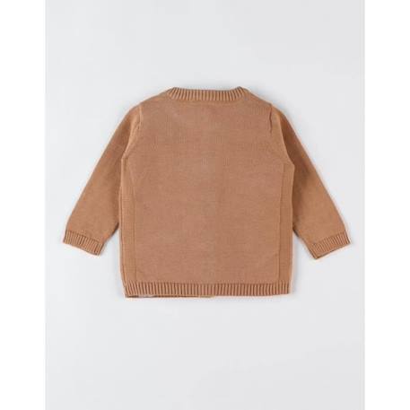 Cardigan en tricot bio fin, caramel MARRON 2 - vertbaudet enfant 