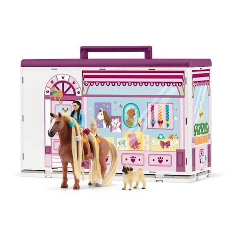 Salon pour Animaux de Compagnie 66 Pièces - Coffret de Jouets avec Figurine Cheval, Soigneur, Chiots et Accessoires pour Enfants BLANC 2 - vertbaudet enfant 