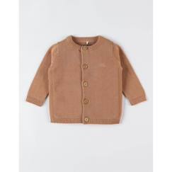 Cardigan en tricot bio fin, caramel  - vertbaudet enfant