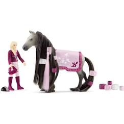 Jouet-Jeux d'imagination-Coffret de Beauté de 18 Pièces Pour Figurines Chevaux avec la Cavalière Sofia - Crinière et Queue détachables - Cadeau pour pour