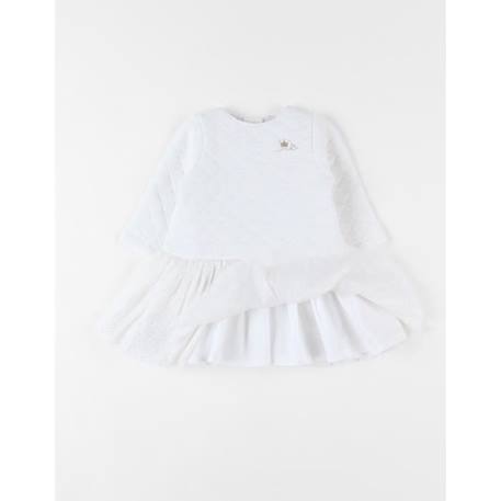 Robe bi-matière jersey et tulle pailleté doré BLANC 2 - vertbaudet enfant 