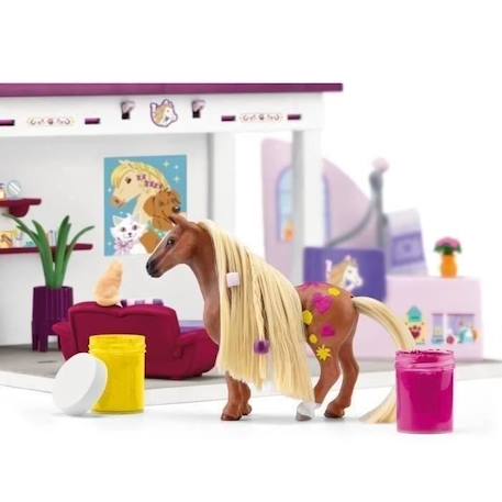 Salon pour Animaux de Compagnie 66 Pièces - Coffret de Jouets avec Figurine Cheval, Soigneur, Chiots et Accessoires pour Enfants BLANC 6 - vertbaudet enfant 