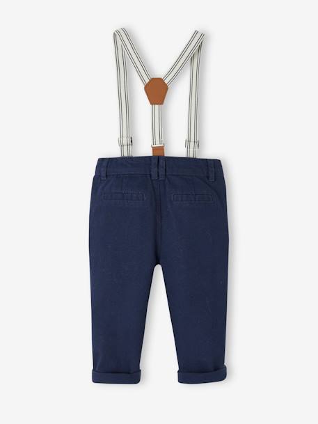 Pantalon à bretelles amovibles bébé marine 4 - vertbaudet enfant 