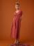 Robe longue grossesse effet cache-coeur en gaze de coton ENVIE DE FRAISE marine+terracotta 9 - vertbaudet enfant 