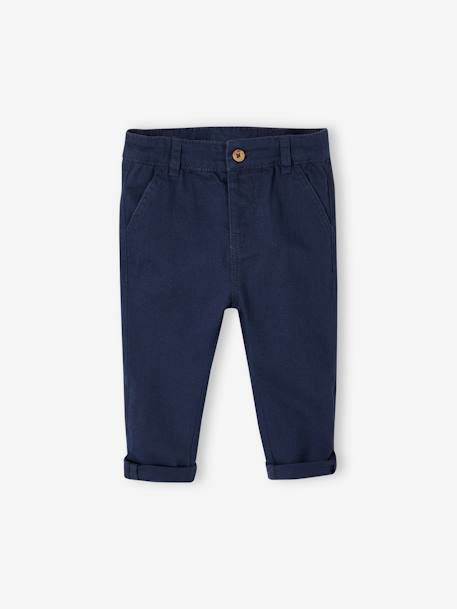 Pantalon à bretelles amovibles bébé marine 3 - vertbaudet enfant 