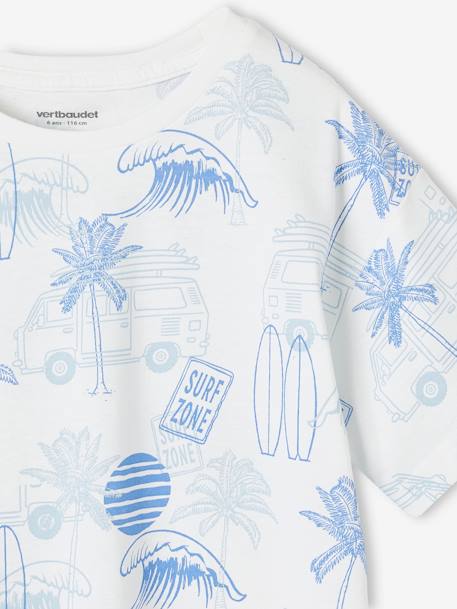 Tee-shirt motifs graphiques vacances garçon blanc imprimé+bleu ardoise 4 - vertbaudet enfant 
