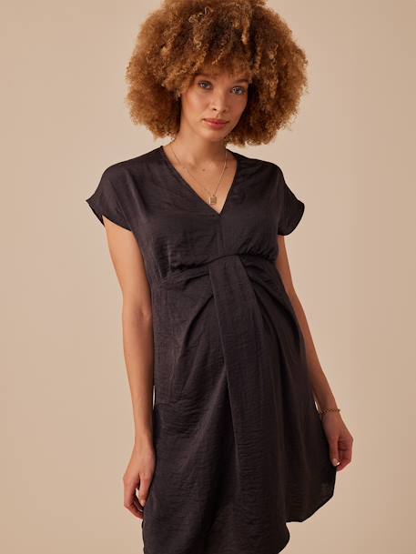 Robe grossesse satinée effet noué ENVIE DE FRAISE anthracite+bronze 3 - vertbaudet enfant 