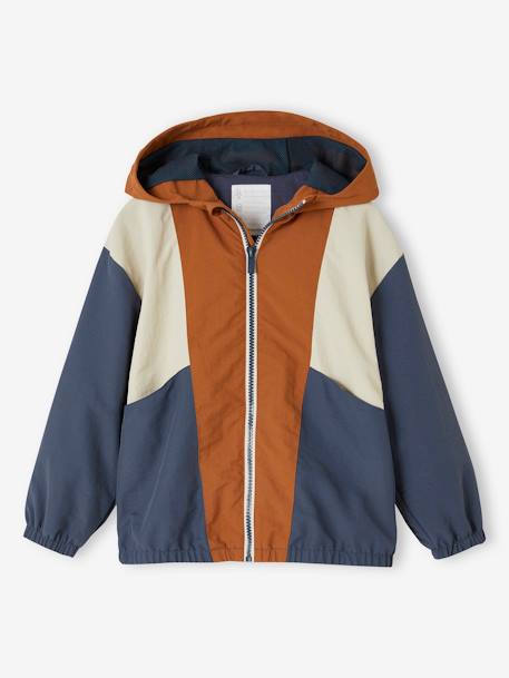 Garçon-Manteau, veste-Coupe-vent à capuche colorblock garçon